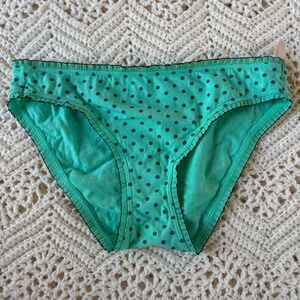 Victoria's Secret Panties Polka Dot Panty Bikini Cotton Aqua Women's Size M NWT